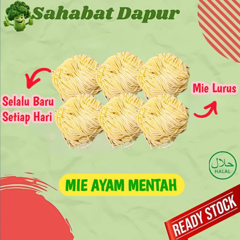 

Mie Ayam 500gr mentah 1 bungkus isi 6 - Mie ayam Palembang