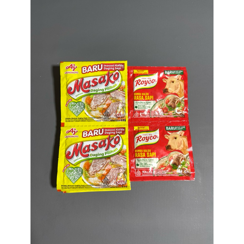 

Masako & Royco Rasa Kaldu Sapi ( 12pcs ) Masako Sapi Royco Sapi Bumbu Dapur Renceng