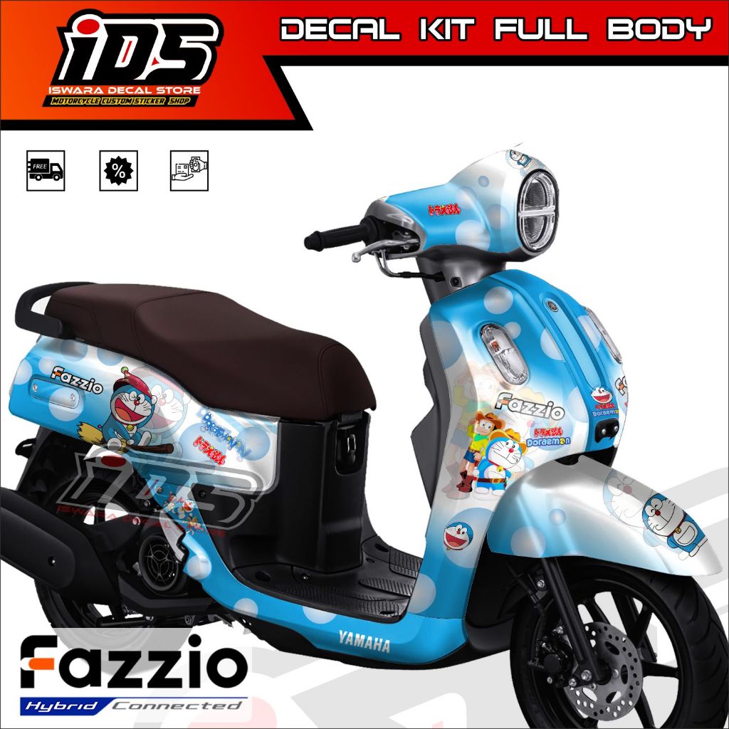 Decal Yamaha Fazzio Stiker Fazzio Dekal Fazzio Striping Fazzio Decal Fazzio Full Body Doraemon