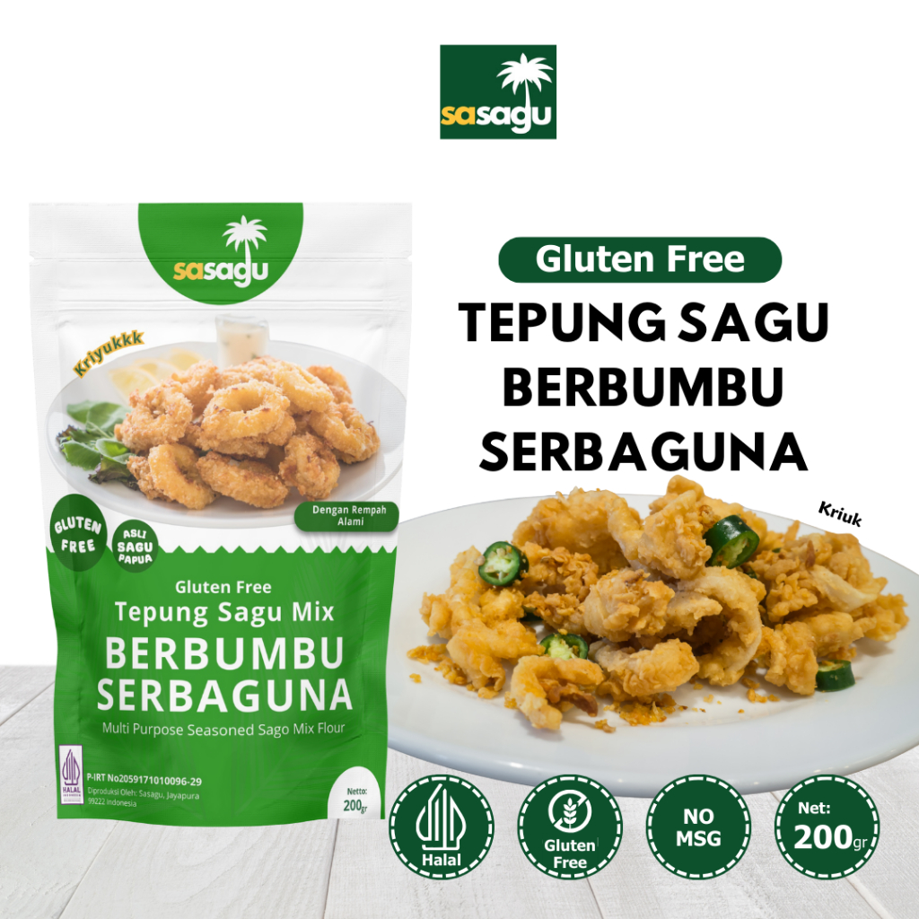 

Tepung Bumbu Serbaguna 200g – Sasagu, Biang Bumbu Marinasi, Gluten Free, No MSG, Sagu, Sasagu