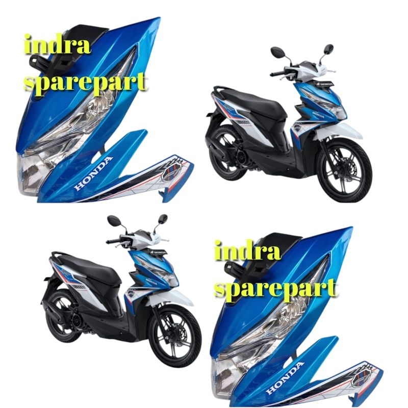 Tameng Body Depan Full Set Honda Beat Fi Esp Eco 2016 2017 2018 Warna Biru