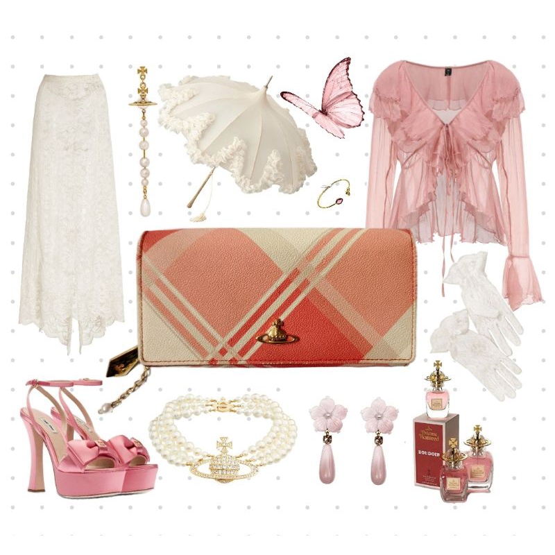 [UBAH J&T] Vivienne Westwood Authentic Rare Genuine Leather Soft Pink and Maroon Derby Orb Wallet/Ba