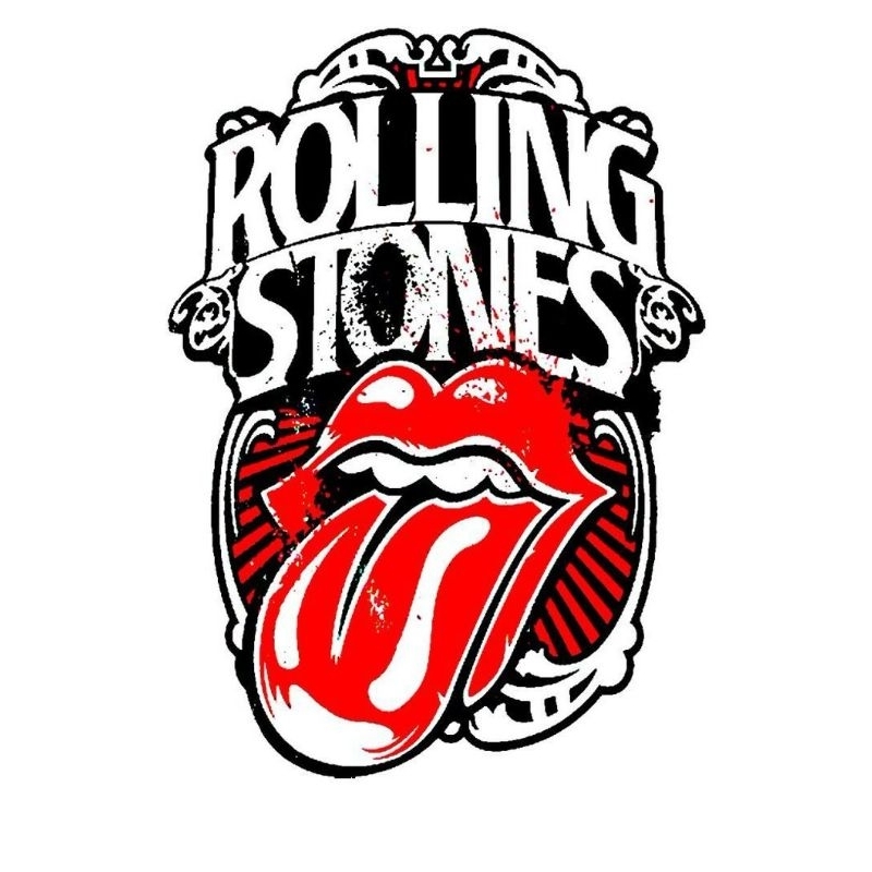 

stiker logo rolling stones, logo band