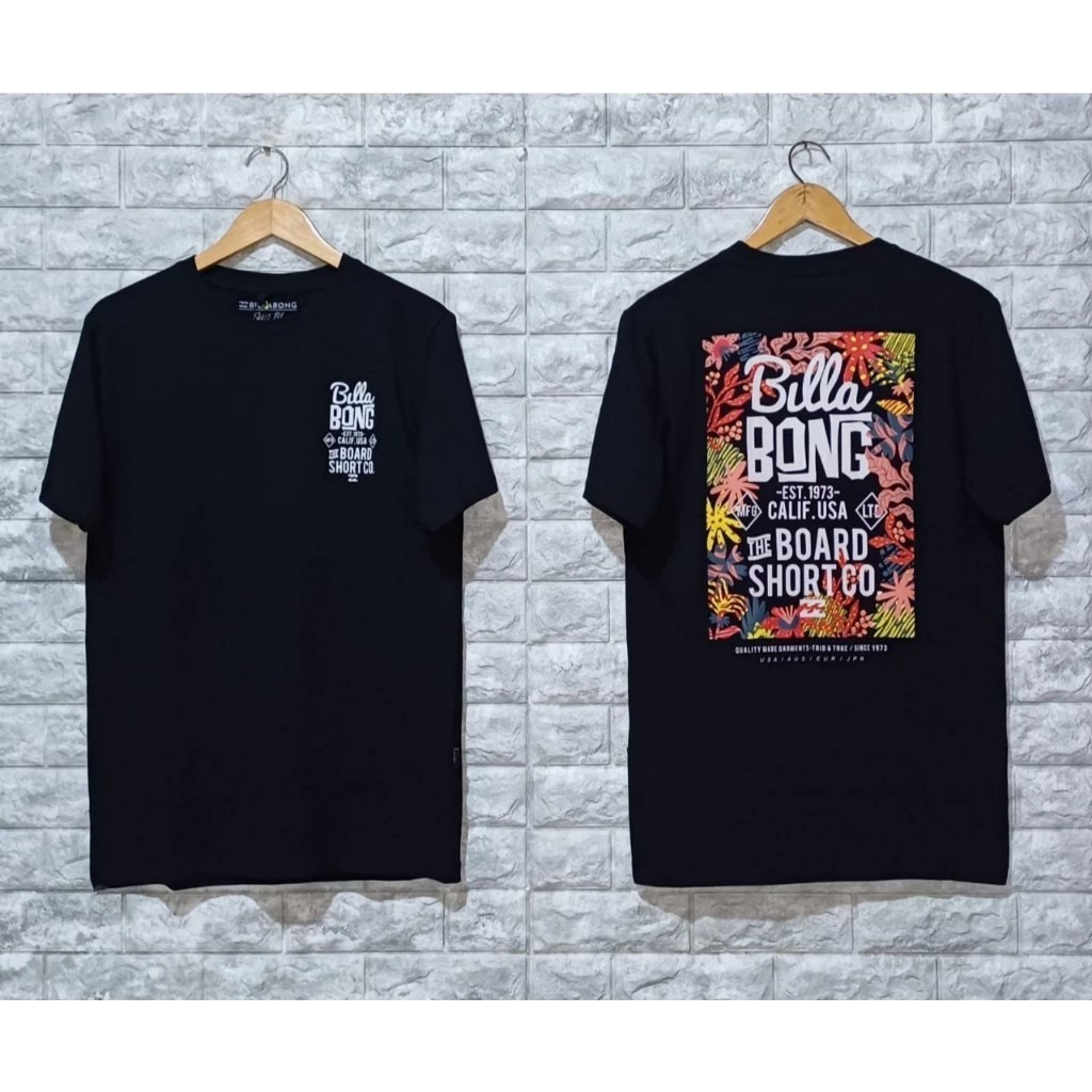 Kaos Oblong Surfing Pria BILLABONG Lengan Pendek Cotton Combed 30"s Premium