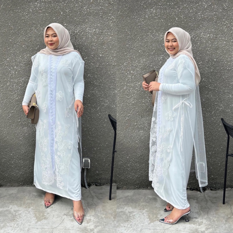 Luna Bloom Outer / Outer Organza Embroidery / Long Outer / Outer Kondangan