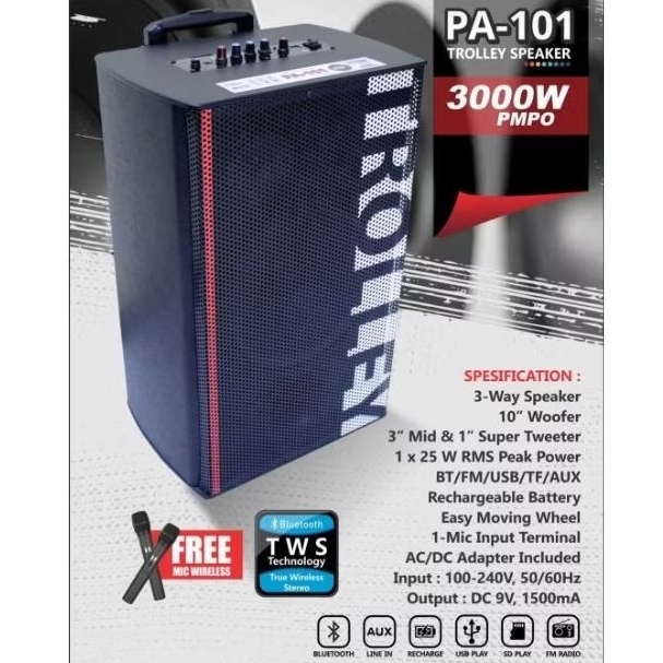 Speaker Portabel Road Master PA 101 10 inch