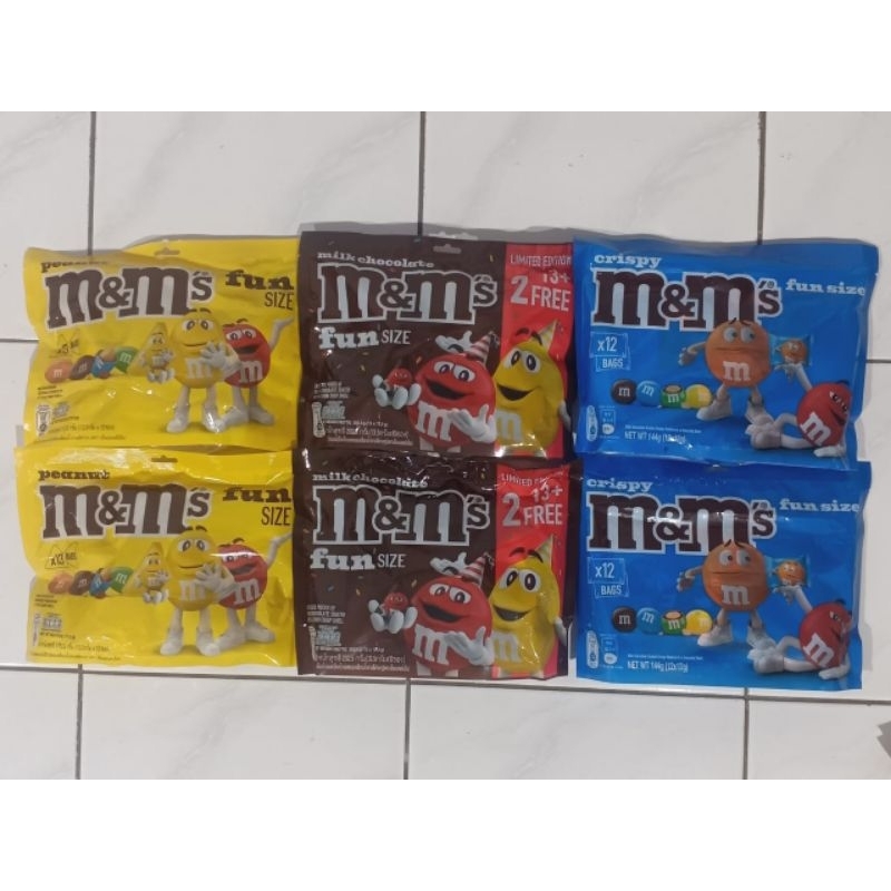 

M&M"S Milk Chocolate Crispy Peanut MMMM Fun Size 144g X12Bags/X13Bags/13+2Free