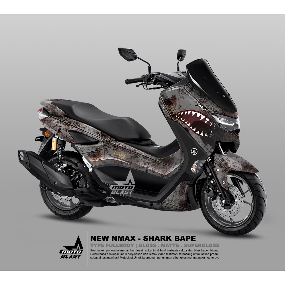 Decal stiker New Nmax gen 2 Shark Bape fullbody motoblast