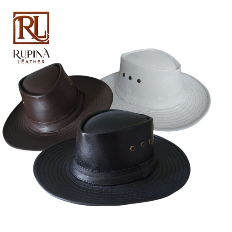 topi pria wanit koboy koboi laken Cowboy kulit asli ready big size ukuran besar XXL