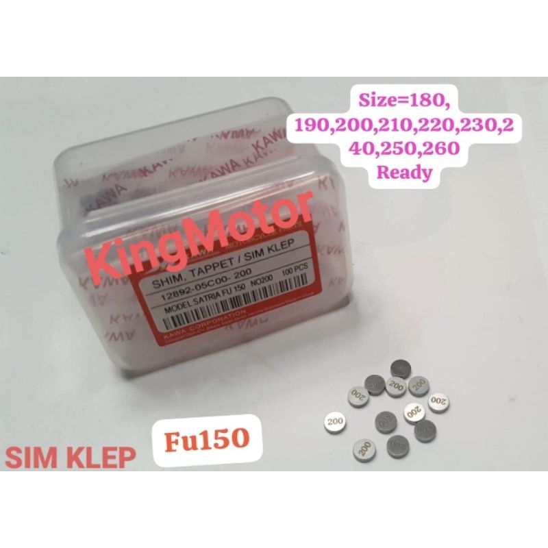 SIM KLEP SHIM KLEP TAPPET HARGA 1 PCS SATRIA FU SUPRA GTR SONIC CBR 150 GSX UKURAN 180 190 200 210 2