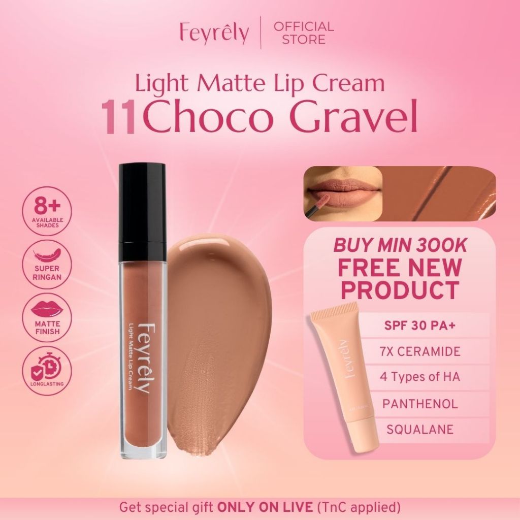 FEYRELY Light Matte Lip Cream - 11 Choco Gravel (Nude Choco)