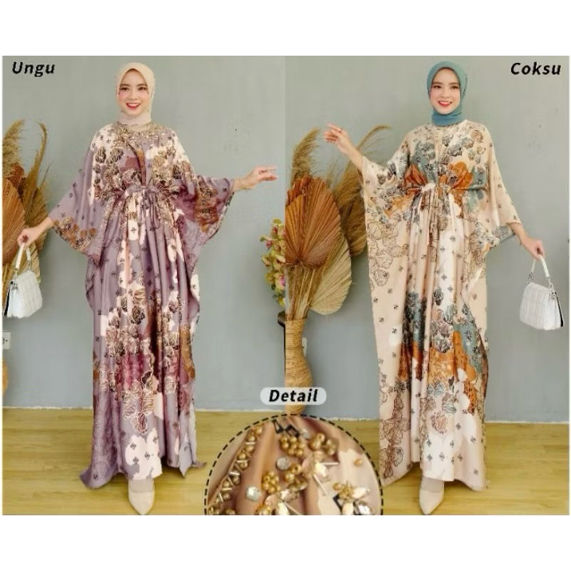 Kaftan extu flower | kaftan silk premium