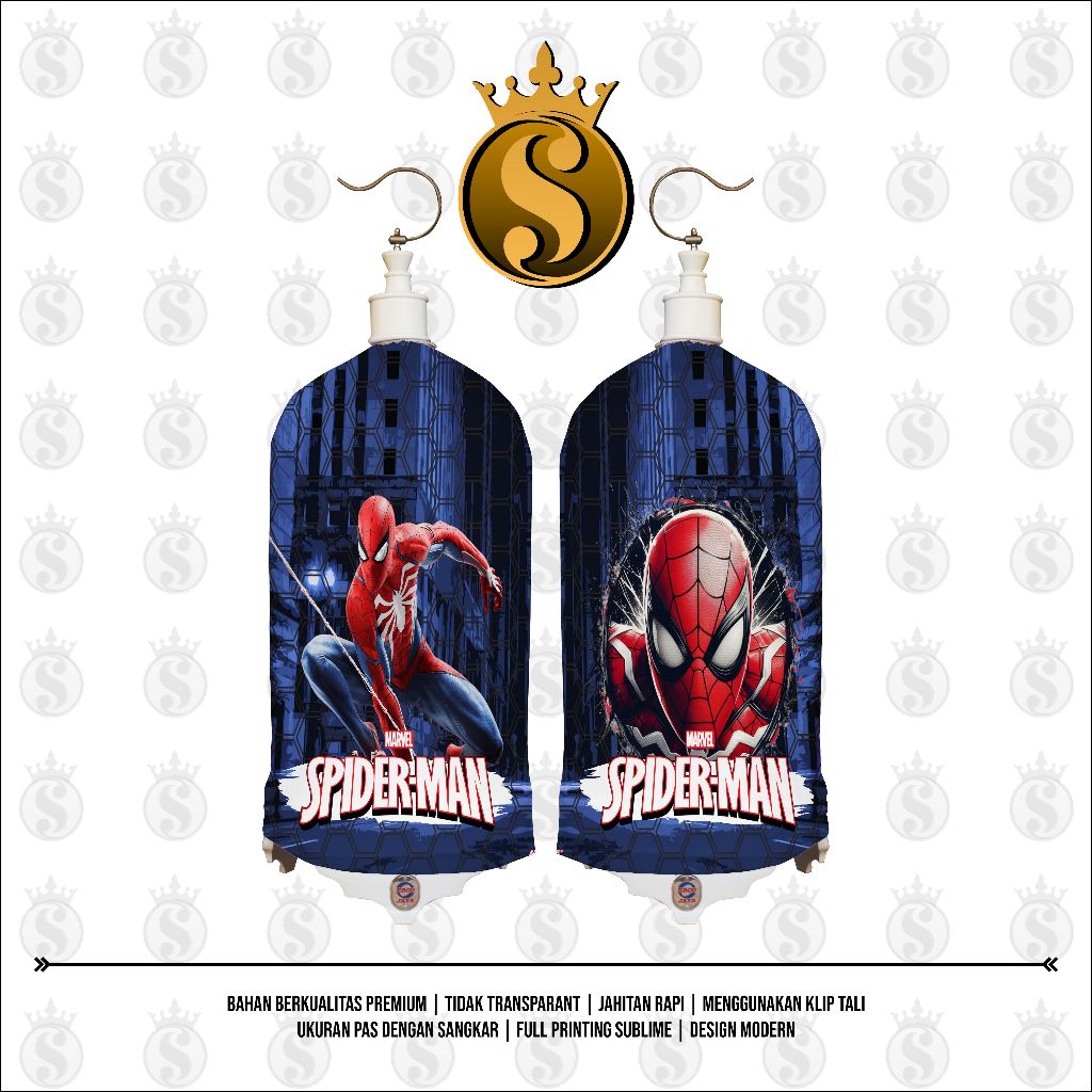 KERODONG FULL PRINTING SANGKAR LOVEBIRD - SPIDERMAN