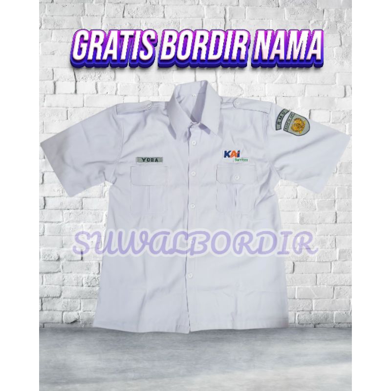 KEMEJA R6 KAI SERVICES SERAGAM R6 KAI SERVICES KEMEJA PUTIH R6 RMU KEMEJA PUTIH R6
