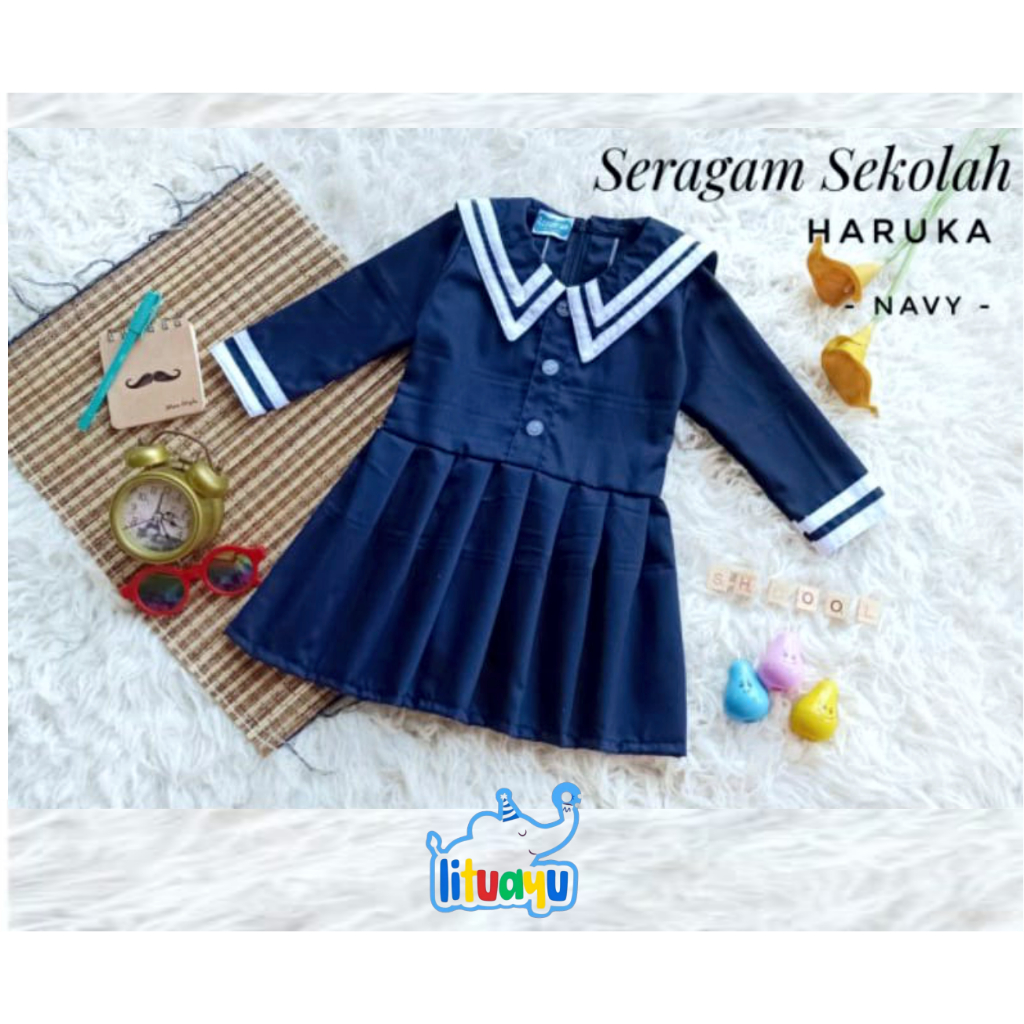 Seragam Sekolah Haruka Anak PAUD Baju Sekolah Anak TK Jepang 1-10 Tahun