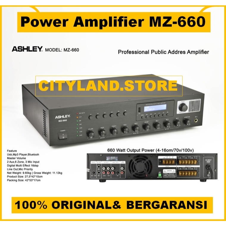 ASHLEY MZ660 Power Amplifier Ashley MZ 660 Original