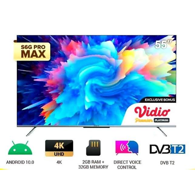 COOCAA LED TV 55 Inch 55S6G Pro Max (New) - Smart Android Tv Digital