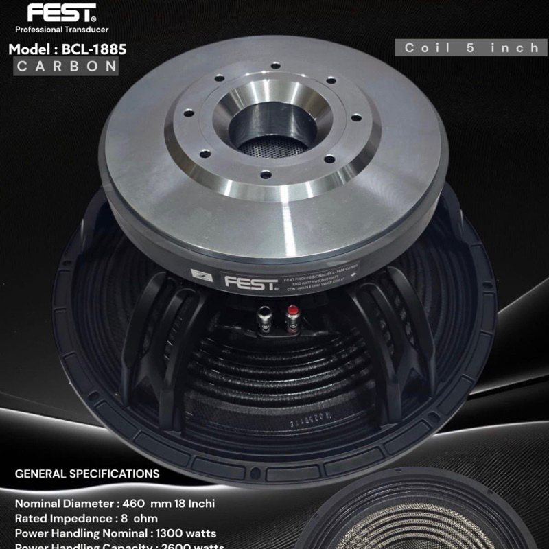 Speaker Component Fest BCL 1885 Carbon Original 18 inch FEST BCL-1885 CARBON