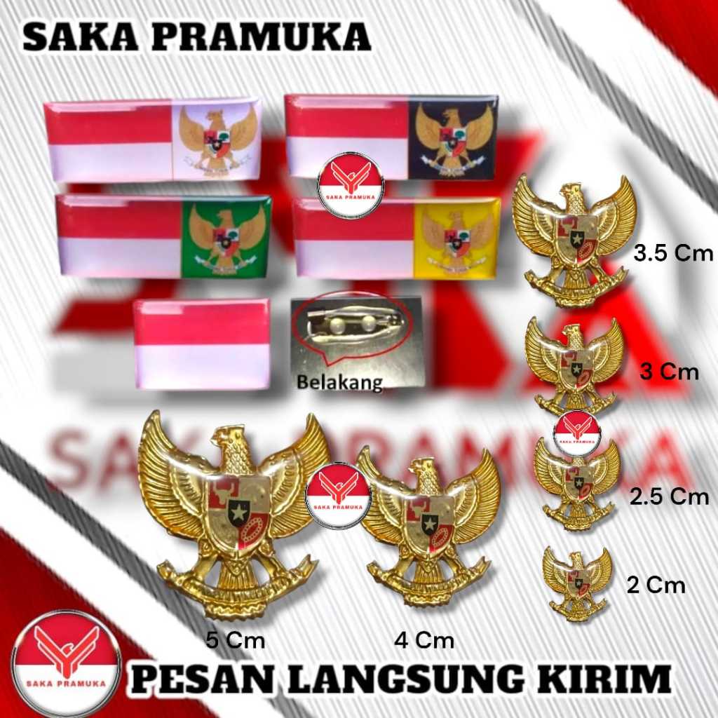 Pin bros lencana merah putih garuda paskibra