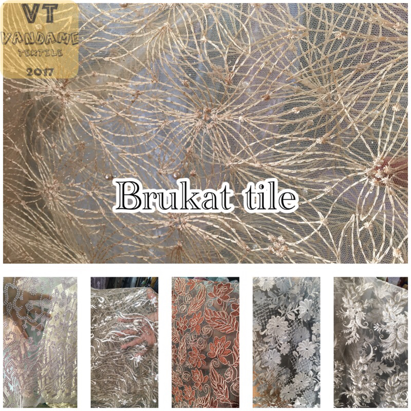 BRUKAT TILE | Kain Brukat Tile | Bahan Antik
