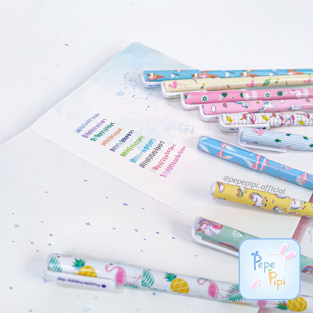 Pena Warna Warni Pulpen Color Gel Pen Tinta Berwarna