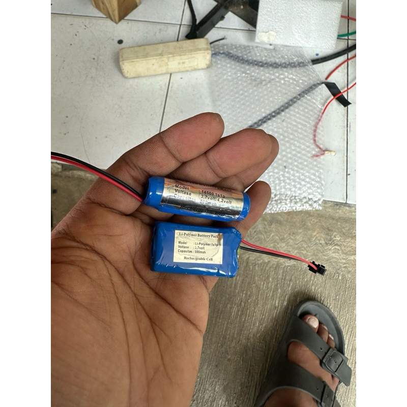 battery baterai mobil mainan anak rc mini 14500 3,7v 800mah & polimer 3,7v 500mah
