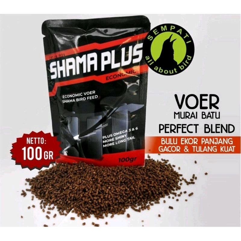 VOER MURAI BATU SHAMA PLUS SEMPATI 100GR PUR PAKAN BURUNG MURAI KACER PENTET DLL MAKANAN BURUNG UNTU