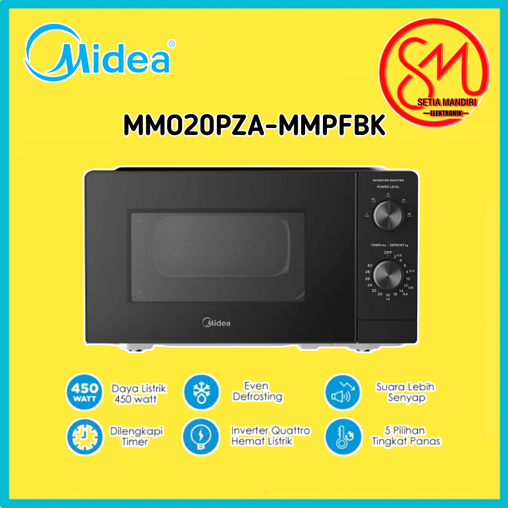 MIDEA Microwave Oven Inverter 20 Liter 450 Watt 10 Tahun Garansi MMO20PZA-MMPFBK