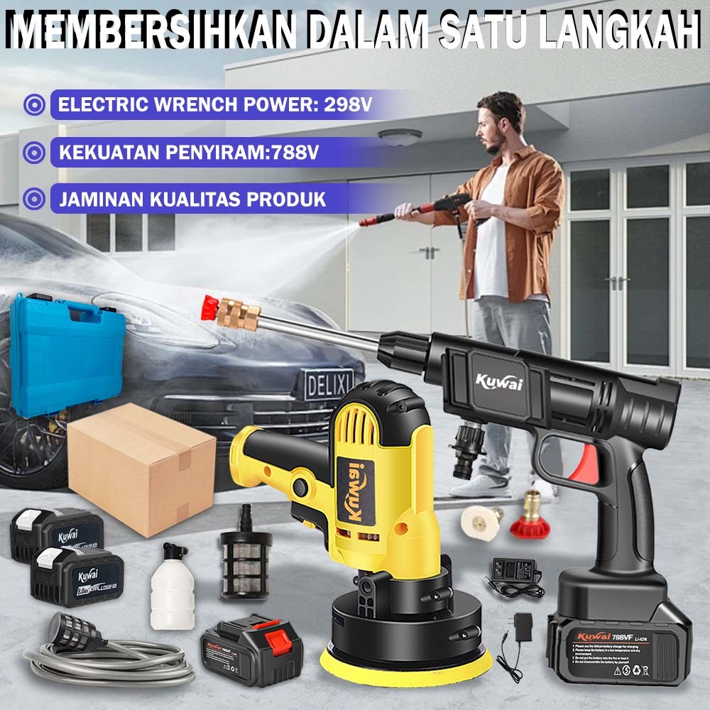 Mesin Poles Mobil 750W Polisher kotak Alat Cordless Tekanan Tinggi Mesin Cuci Mobil 788VF 22000pa Mo