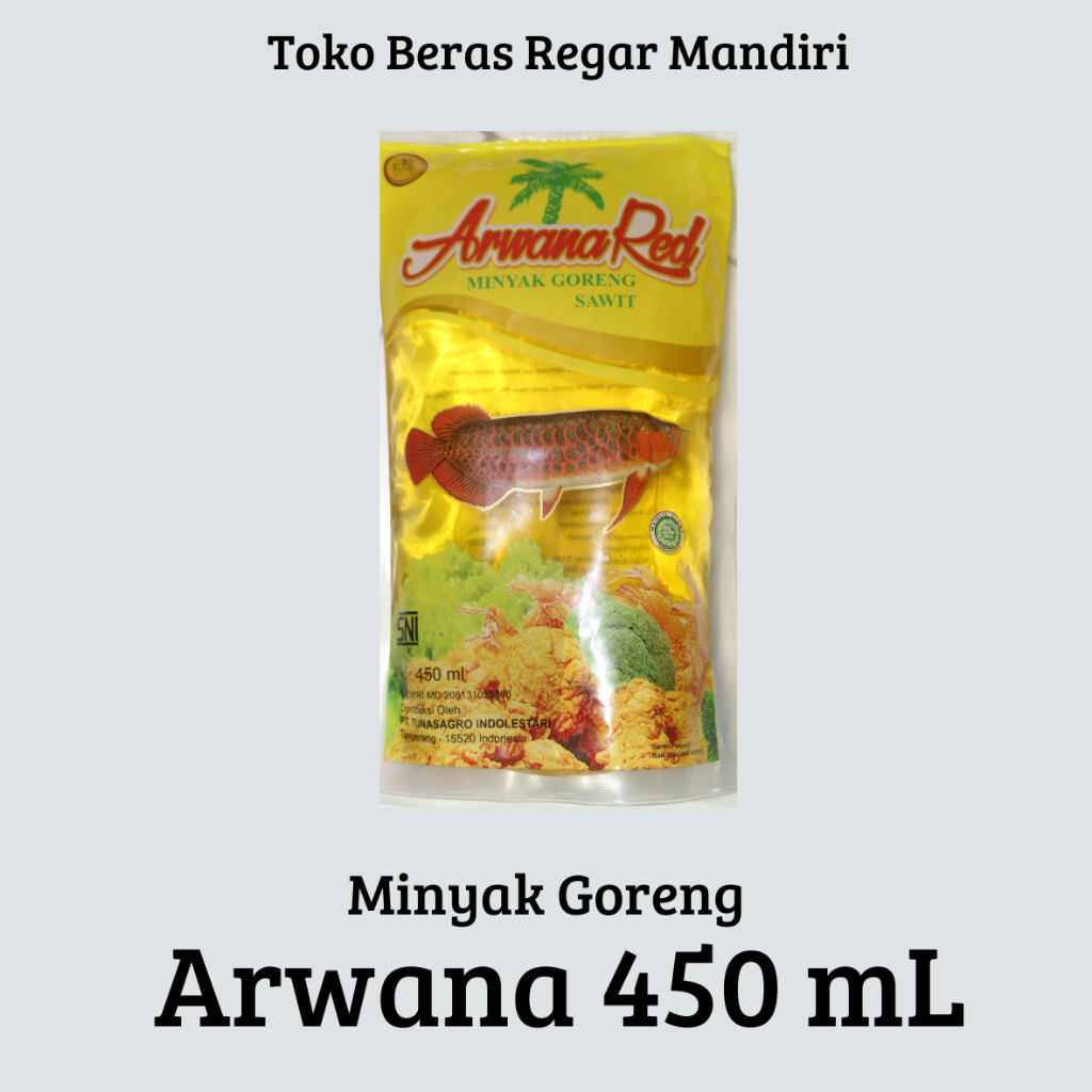 

Minyak Goreng Premium Arwana Red 450 ml 1 Dus isi 24 pcs