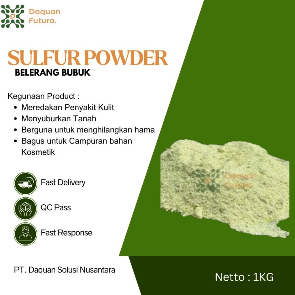 

Belerang Bubuk / Sulfur Powder / Belerang Sulfur 1KG