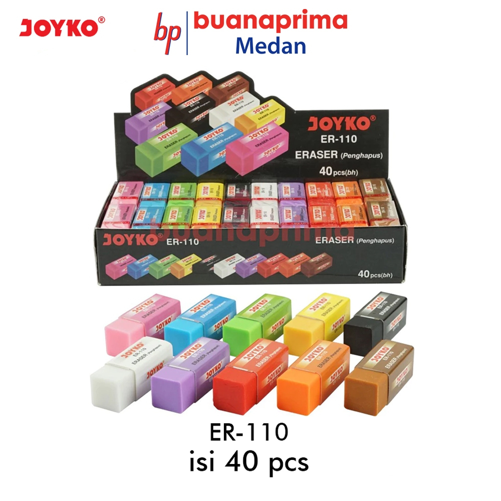 

Penghapus JOYKO ER-110 Warna Warni isi 40 pcs Color Stip Eraser Kecil
