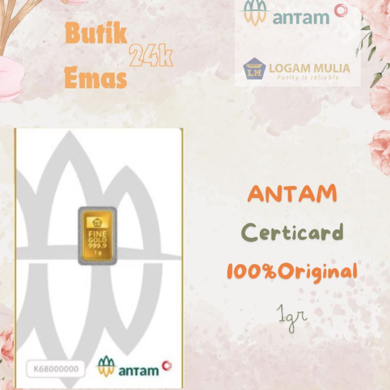 Antam 100% Original Certicard 1gr