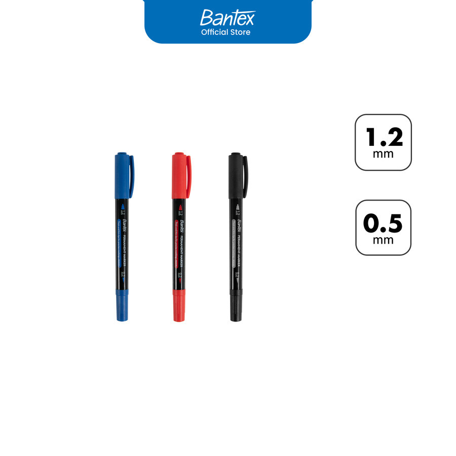 

Bantex Spidol Dual Tip Permanen / Permanent Marker Dapat Menulis Segala Permukaan # BG5101
