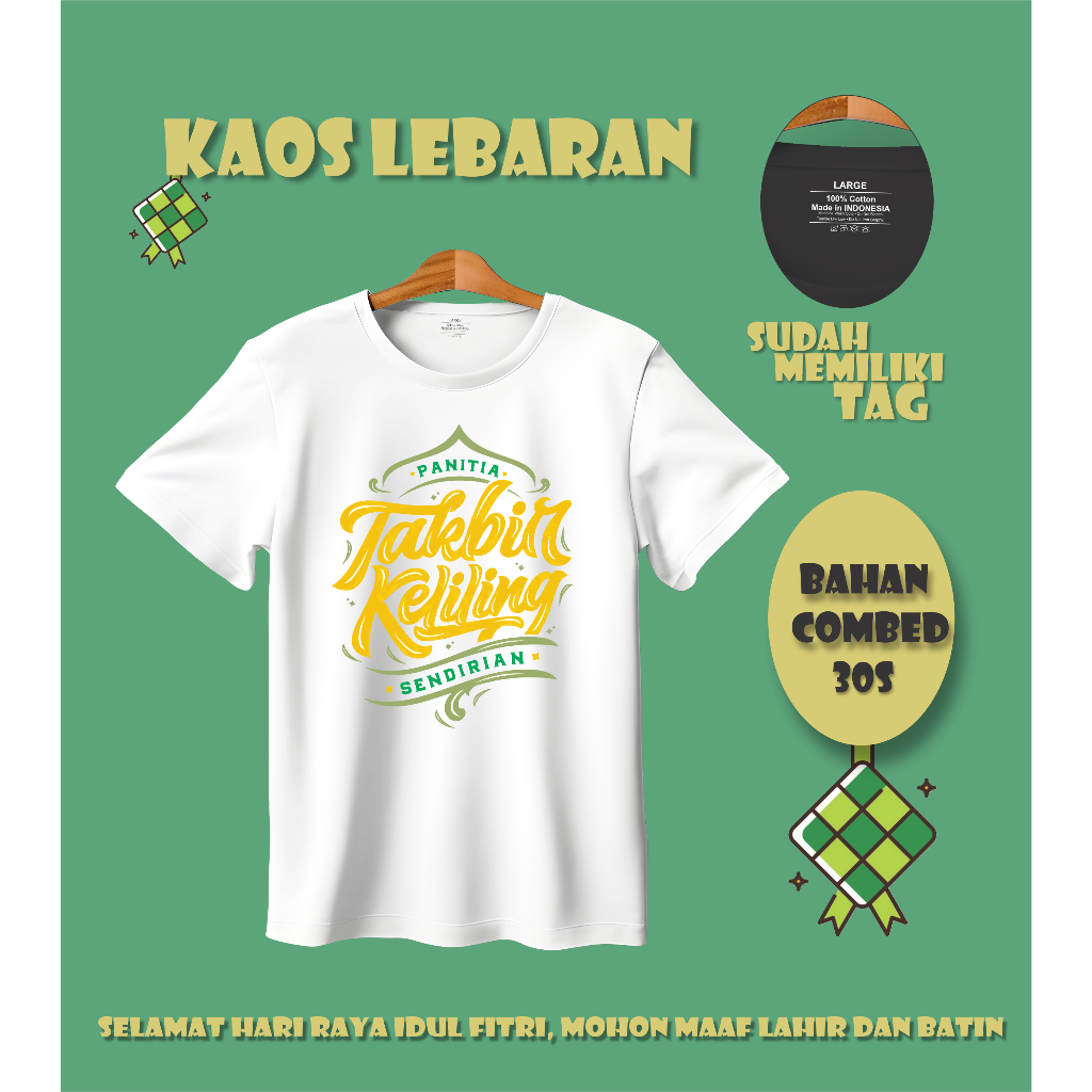 Kaos Lebaran - Takbir Keliling - Design menarik