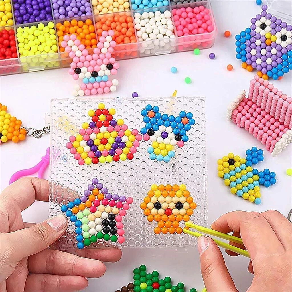 Mainan puzzle Manik Ajaib Set DIY Pendidikan Tempelkan Manik Ajaib Kabut Air Puzzle Handmade Toy