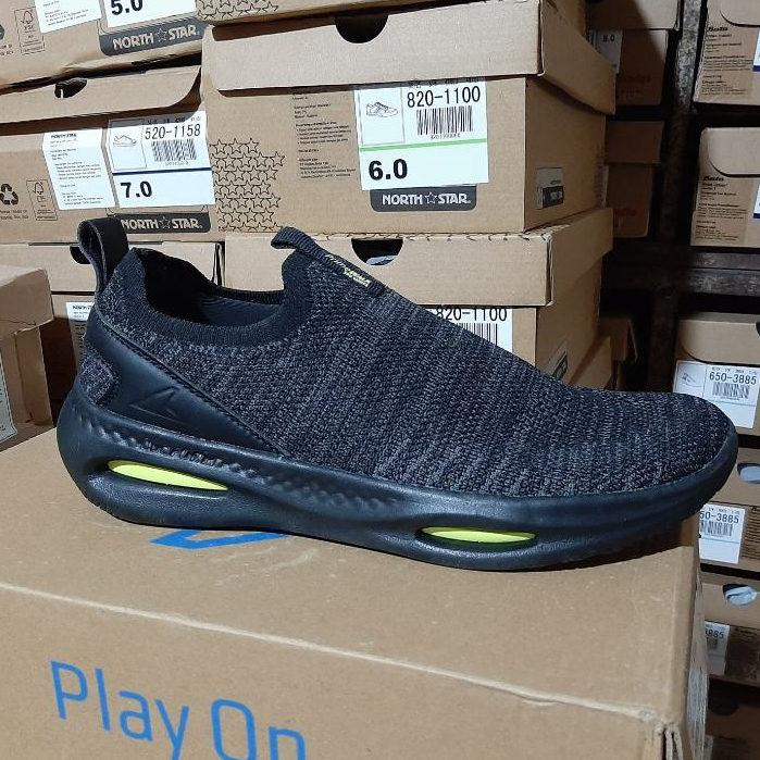 Bata Sepatu Sneakers Pria POWER Slip On PRIME WALK Black