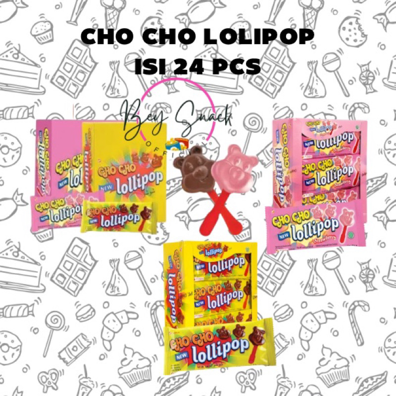 

CHO CHO LOLIPOP COKLAT / STRAWBERRY ( ISI 24 PCS)