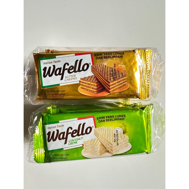 

Wafello Wafer 1000an isi 10pcs | Waffello coklat | Wafello Coconut | Wafello Caramel