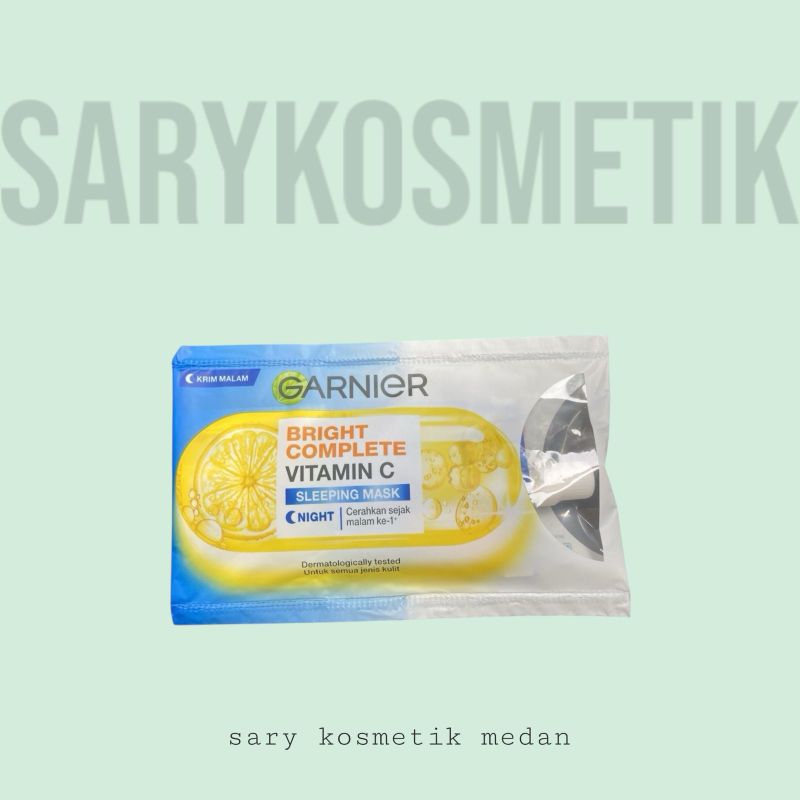 [12 PCS] GARNIER SACHET CREAM MALAM 7 ML BRIGHT COMPLETE - SLEEPING MASK NIGHT CREAM