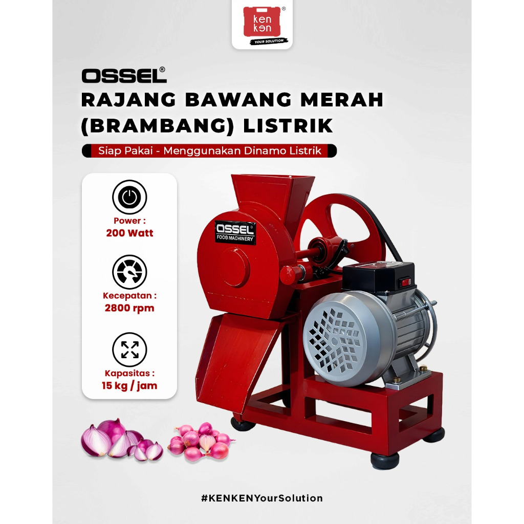 OSSEL Mesin Rajang Bawang Merah Iris Brambang Bawang Merah Pengiris Brambang Listrik OSSEL