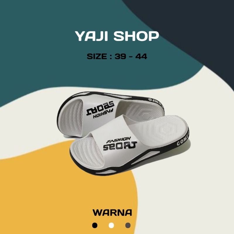 Sandal Laki Laki Kekinian Sendal Selop Fashion Pria SANDAL FASHION SERIES PUTIH SANDAL KARET PRIA