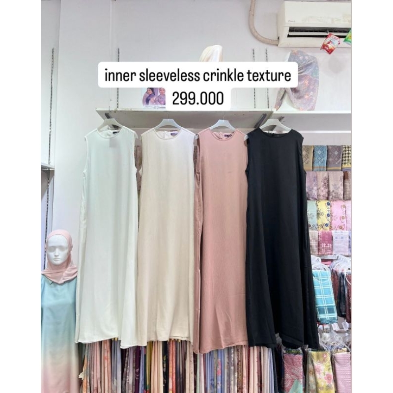 inner sleeveless crinkle texture elzatta gamis elzatta