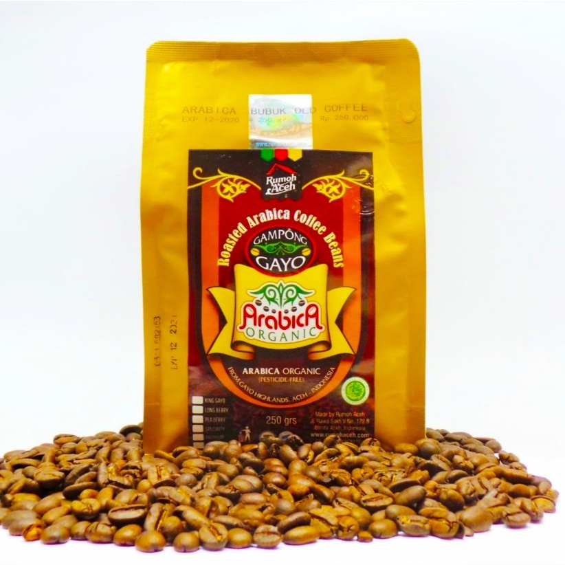 

Kopi Arabika Gayo Biji OLD COFFEE 250gr Kopi Rumoh Aceh Halal Tanpa Gula