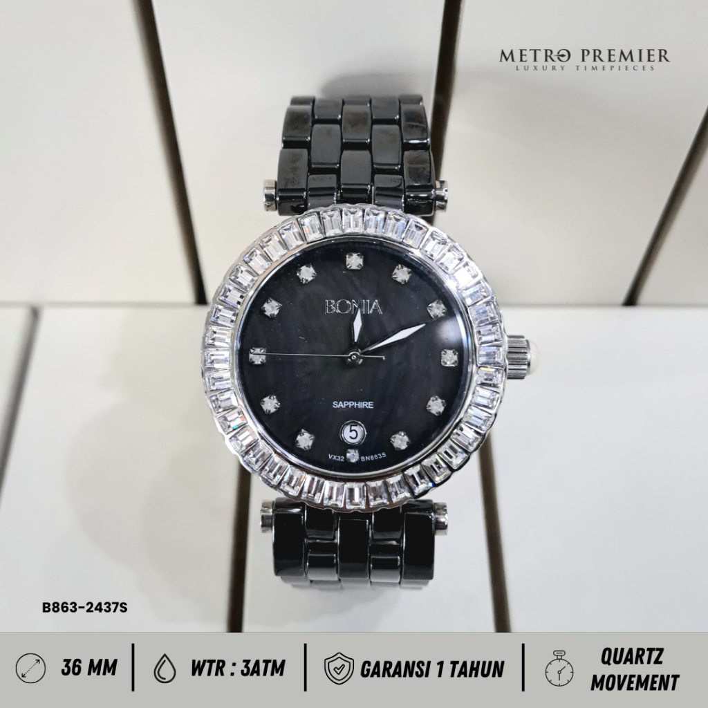 Jam Tangan Bonia Wanita BNB863-2437 BNB 863 - 2437 Analog Ceramic Original & Garansi Resmi 1 Tahun M