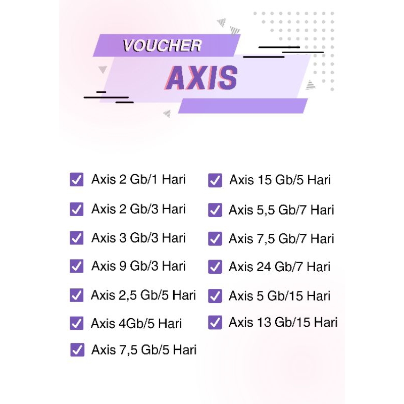 VOUCHER AXIS UNTUK WILAYAH SUMBAR