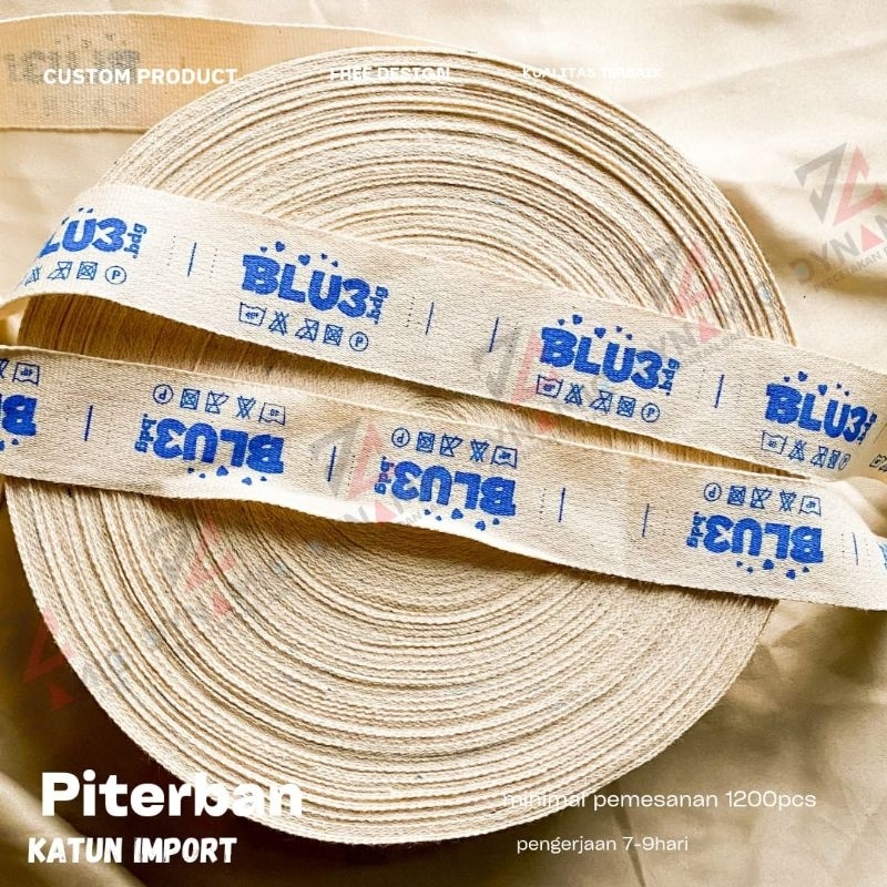 label piterban custom (minimal 100 pcs) bahan halus label hijab | label nama
