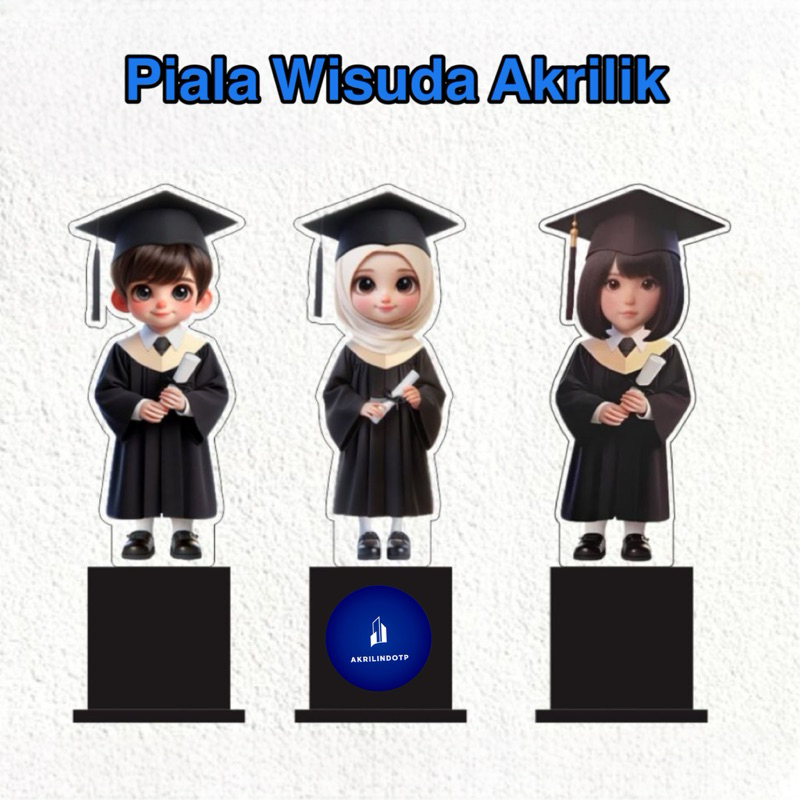 Piala Wisuda Toga Hitam Akrilik Custom