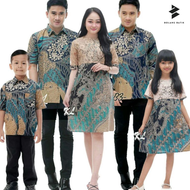 KODE Y28J Dress Couple Keluarga Ayah Ibu Anak Dress Brokat Lengan Pendek Motif Terbaru