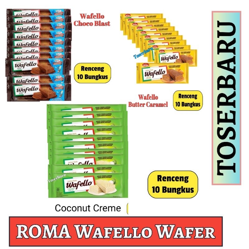 

Roma wafer wafello renceng (10 Bungkus )